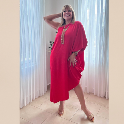 Red Satin Maxi Dress