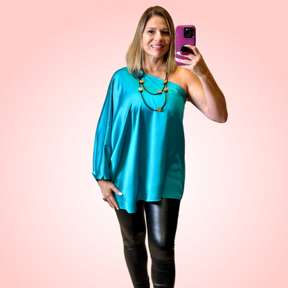 Metallic Teal Top