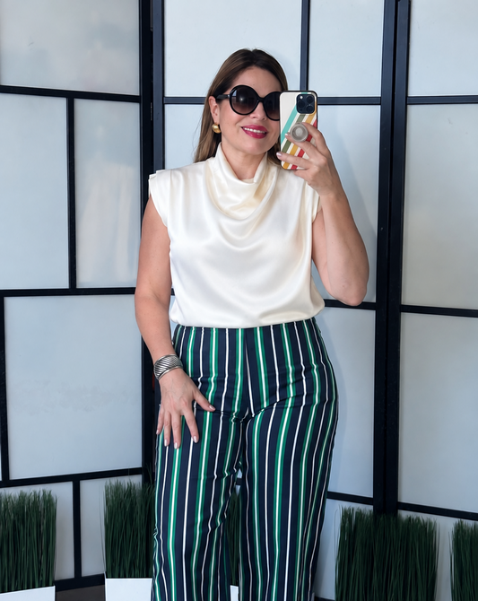 Champagne Cowl Neck Top