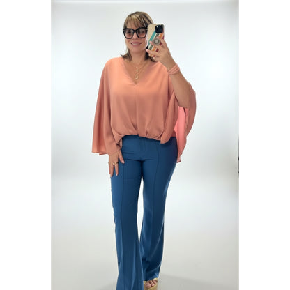 Blue High-Waisted Pants