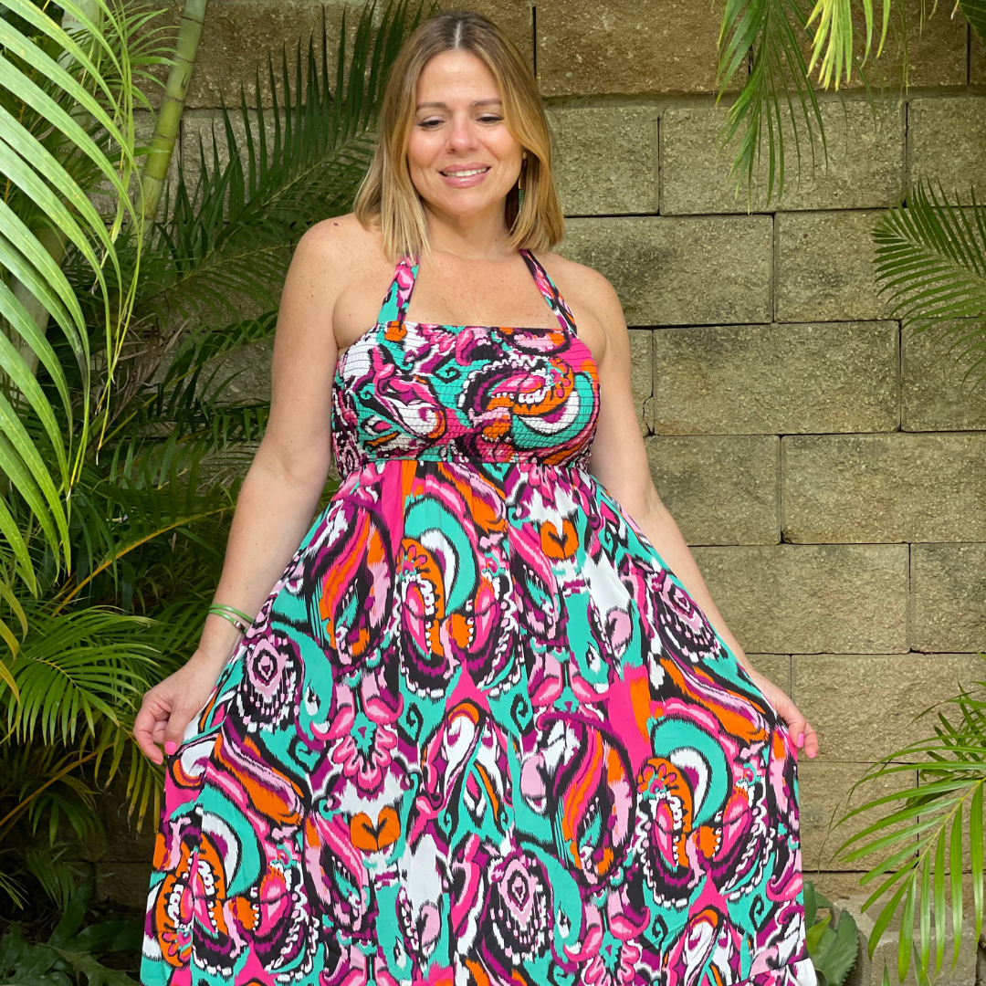Multicolor Print Dress