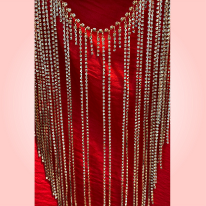 Gold Plated Rhinestone Waist Chain