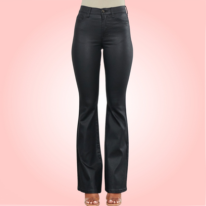 Vibrant M.i.U. Leather Flare Jeans