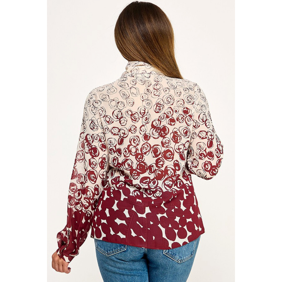 Printed Button Down Top