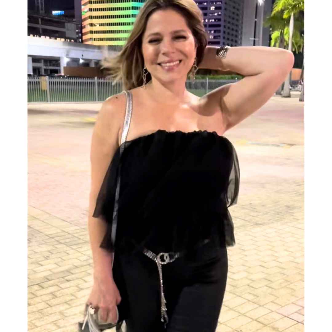 Black High Low Tulle Top