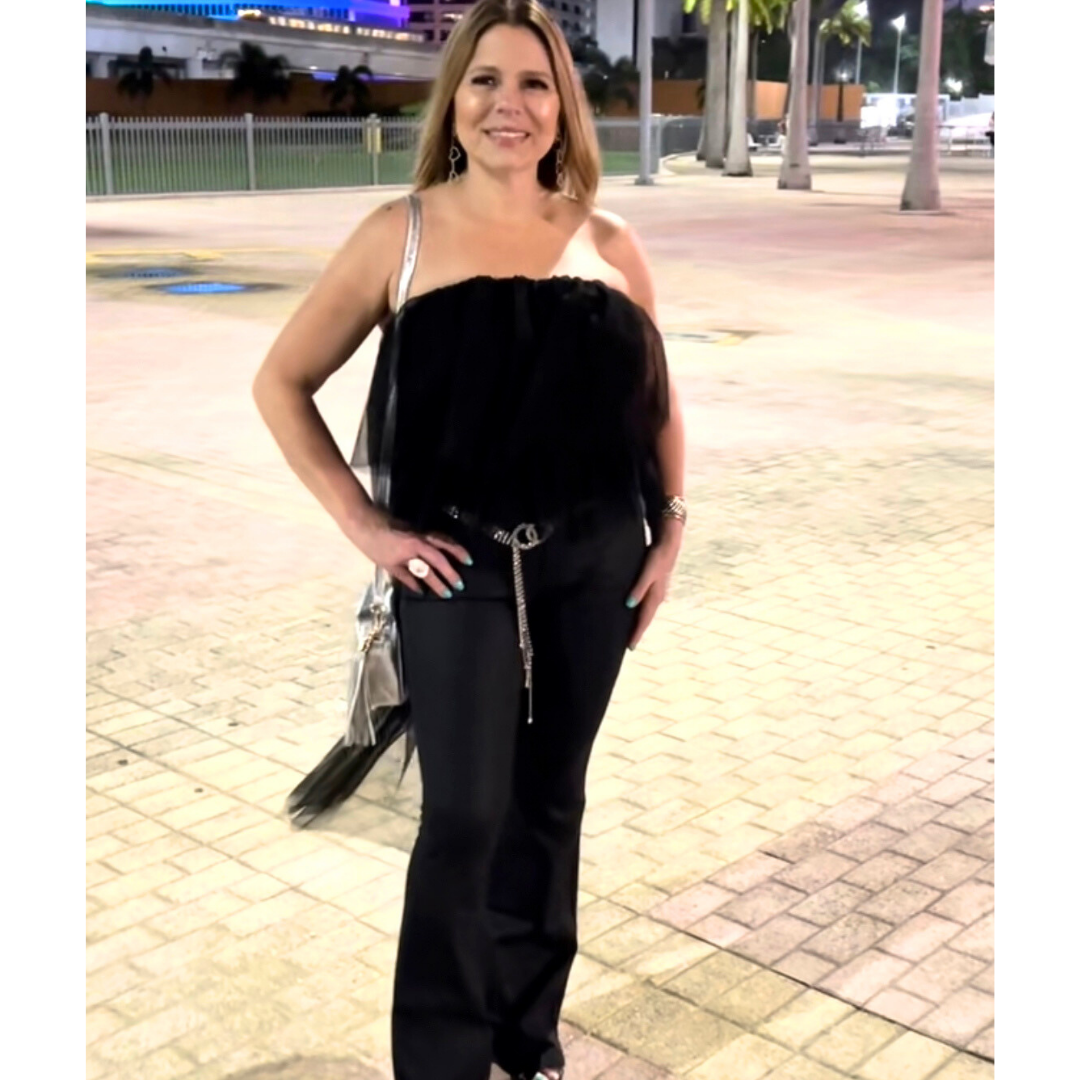 Black High Low Tulle Top