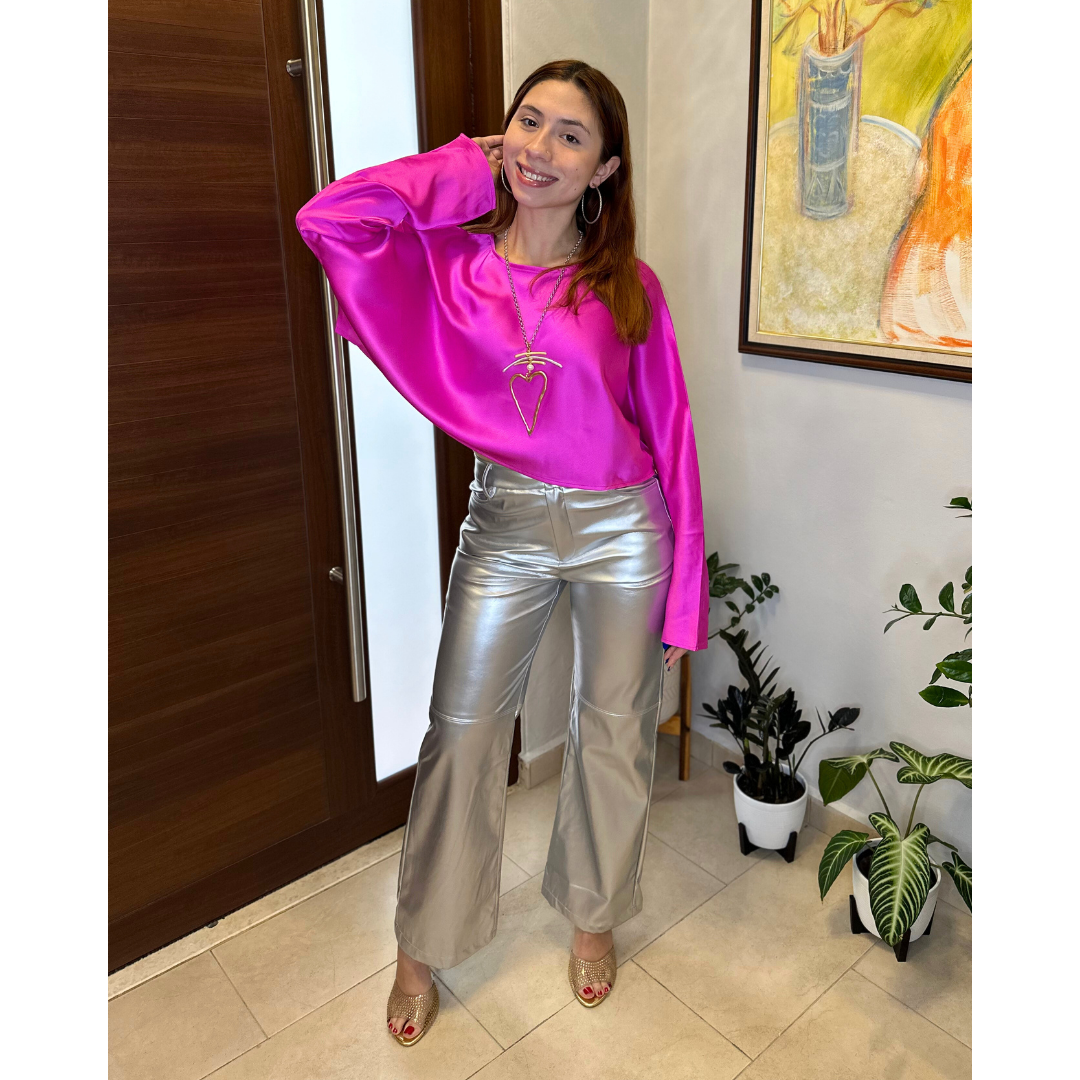Metallic Magenta Top