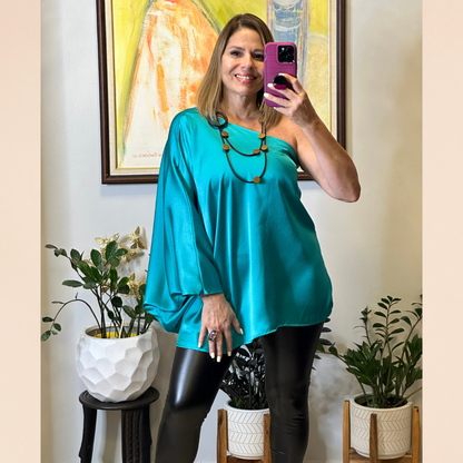 Metallic Teal Top