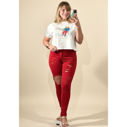 Tencel Vibrant Red Jeans