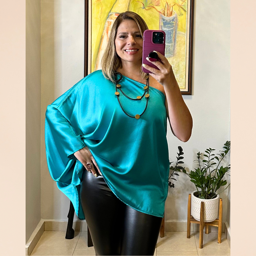 Metallic Teal Top