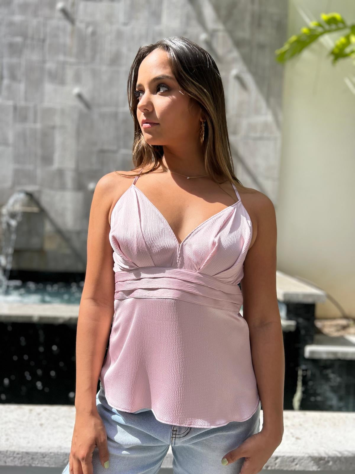 Rose Satin Top