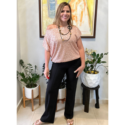 Sequin Rose Gold Top