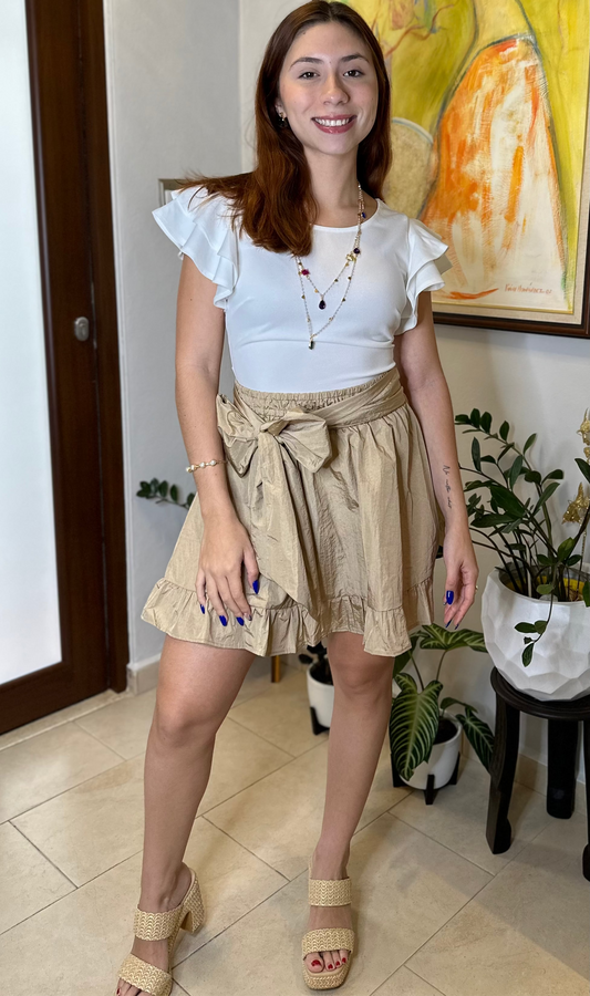 Taupe Mini Skirt