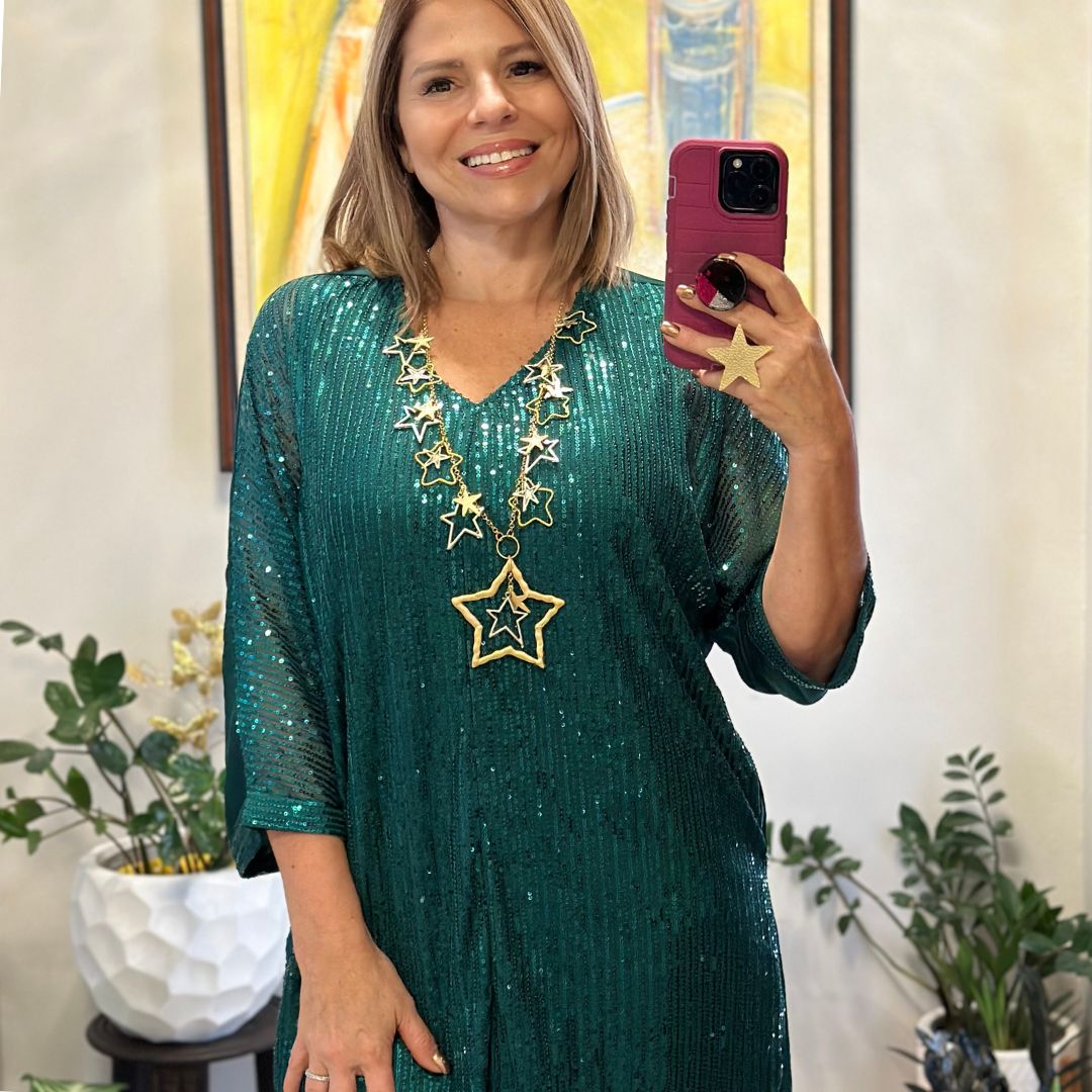 Hunter Green Sequin Dress