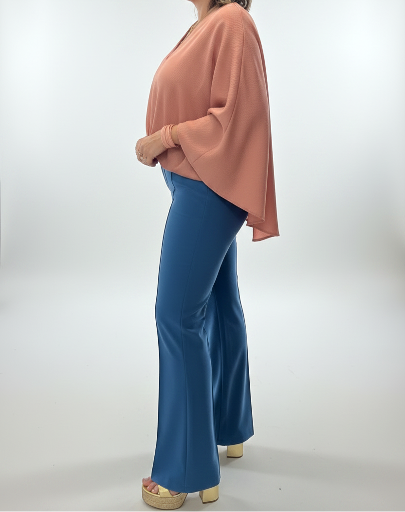Blue High-Waisted Pants