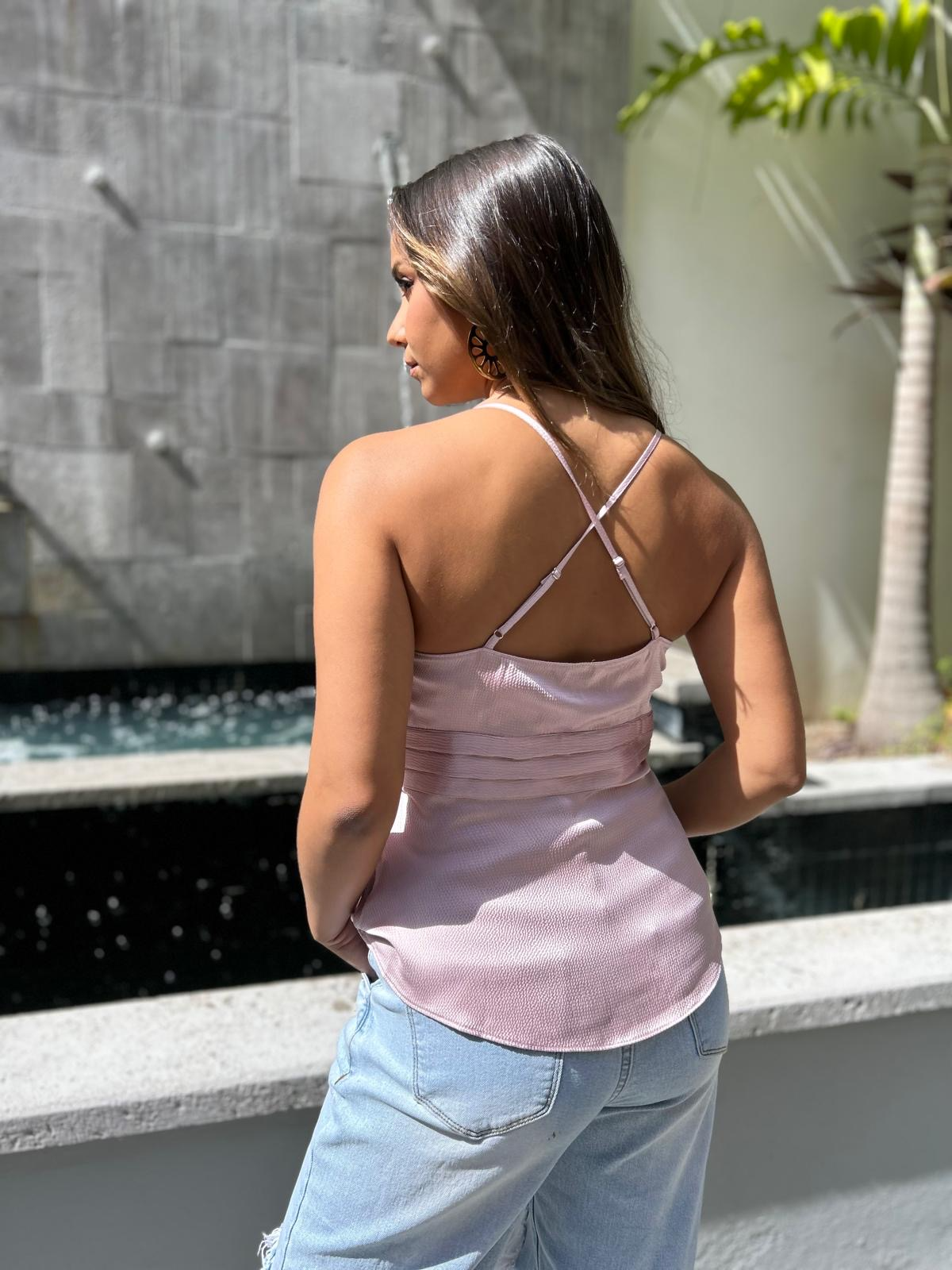 Rose Satin Top