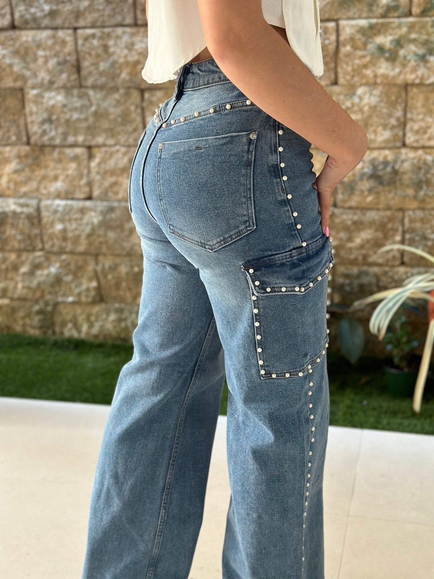 Medium Stone Pearl Jeans