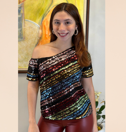 Multi Colors Sequin Top