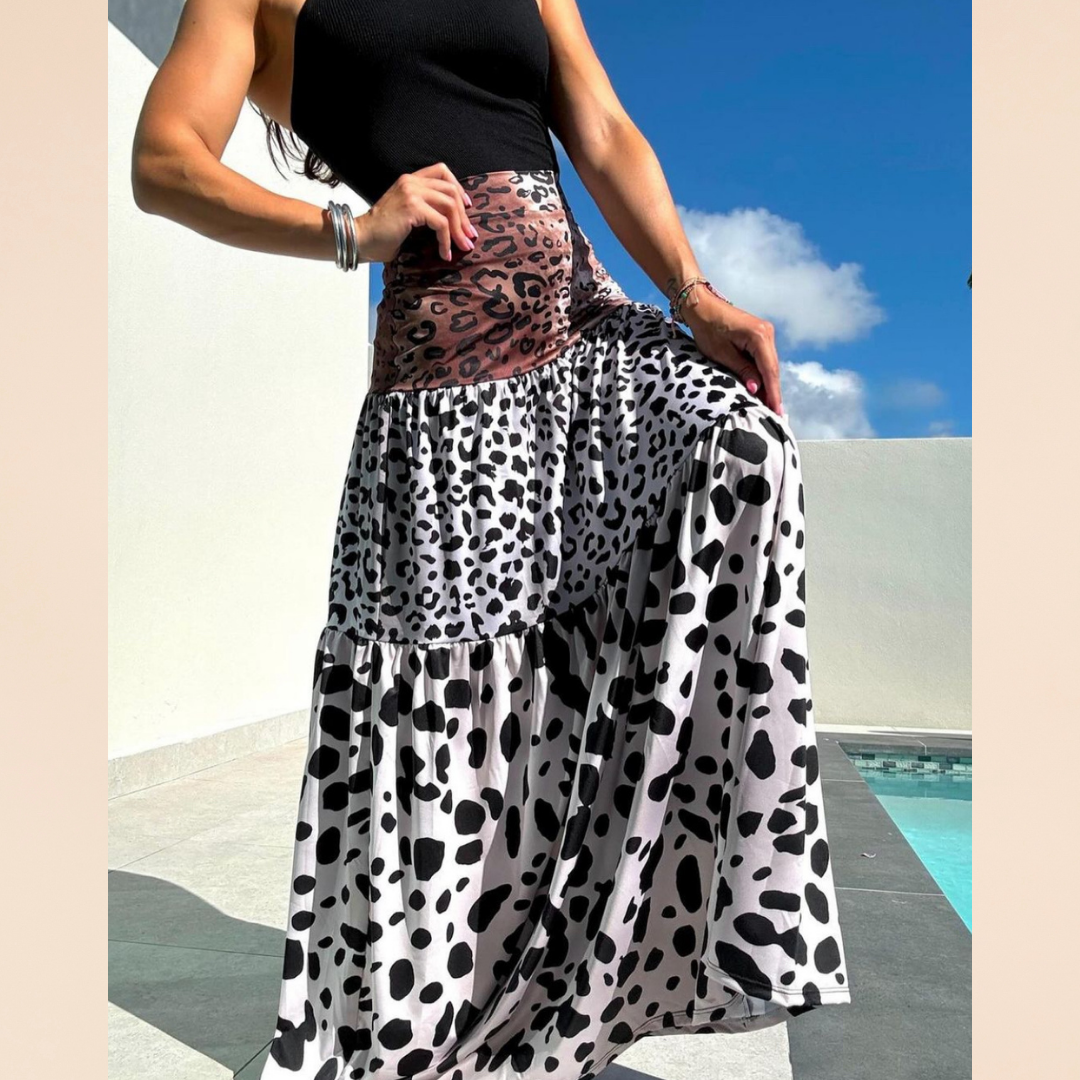 Mix Animal Print Maxi Skirt