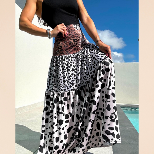 Mix Animal Print Maxi Skirt