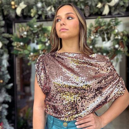 Sequin Gold Top