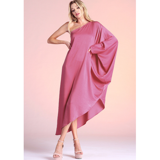 Mulberry Satin Maxi Dress