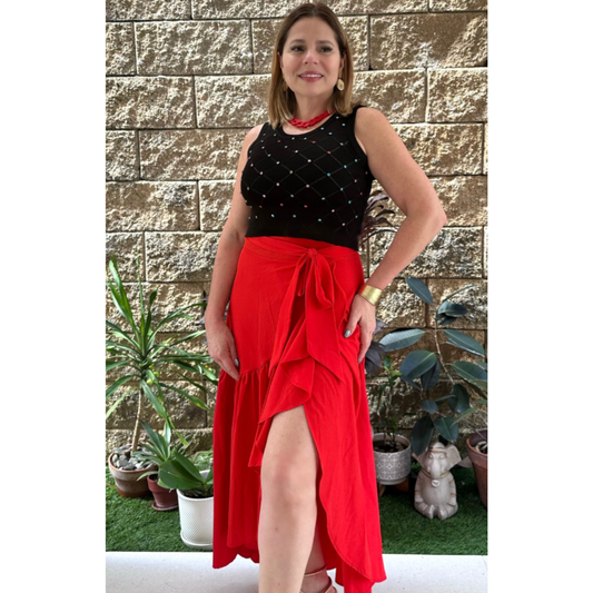 Rhinestone Knitted Top