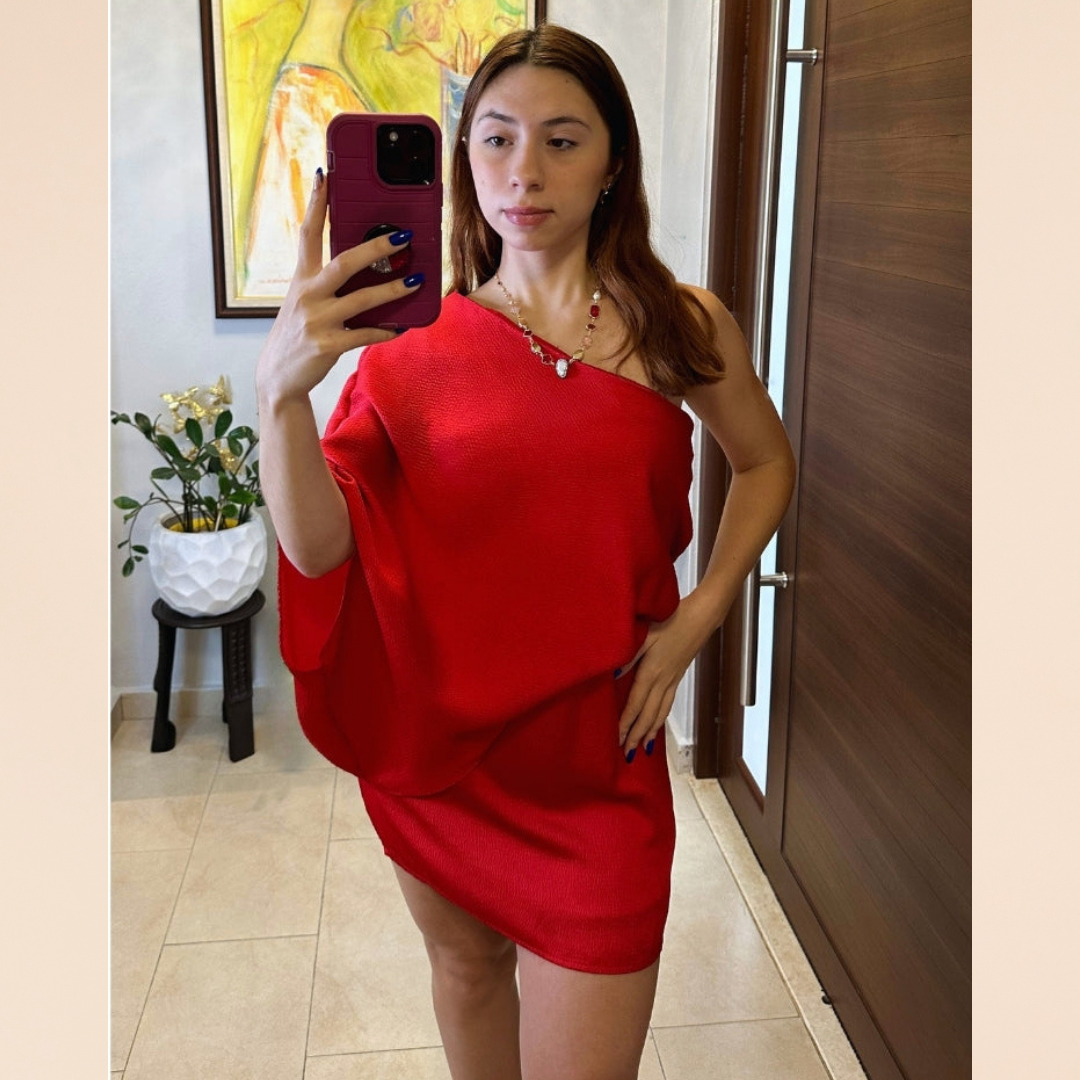 Pretty Red Satin Dress