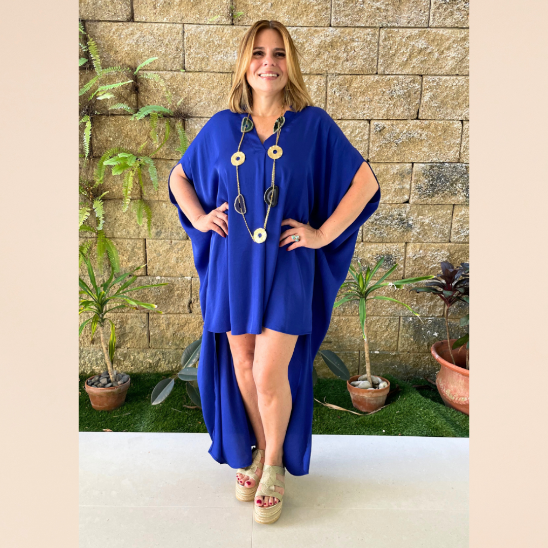 High & Low Satin Maxi Dress