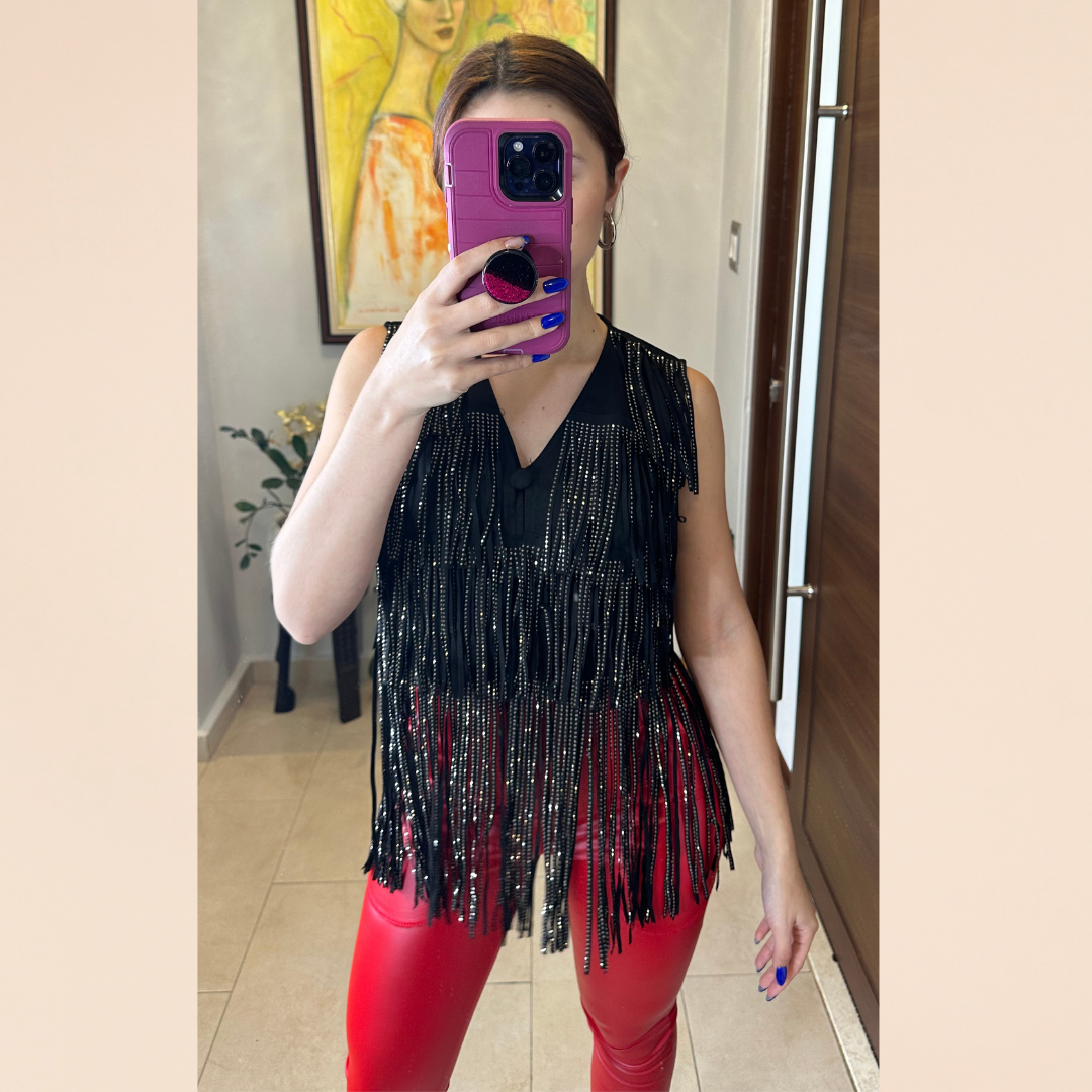 Sequin Vest Top