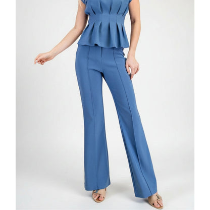 Blue High-Waisted Pants