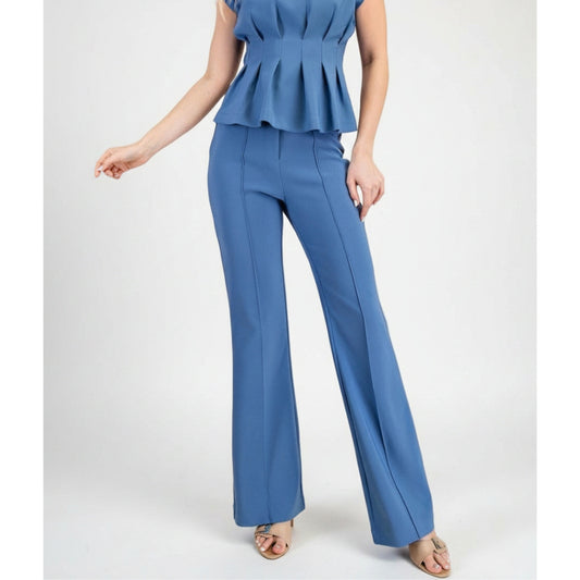 Blue High-Waisted Pants