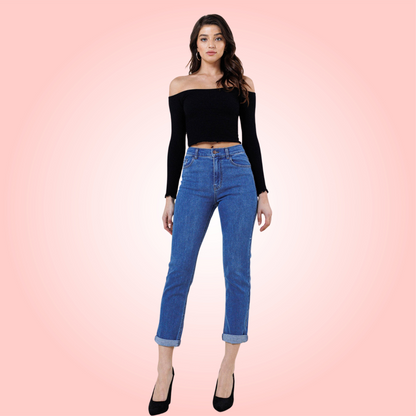 High Waisted Classic Boyfriend Jeans