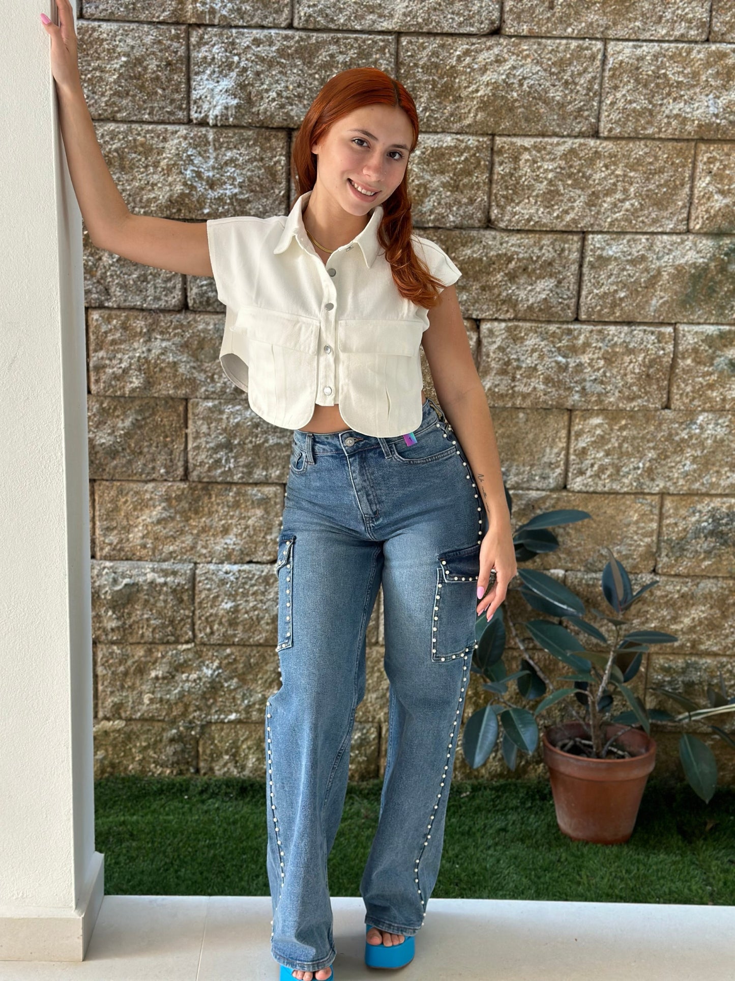 Medium Stone Pearl Jeans