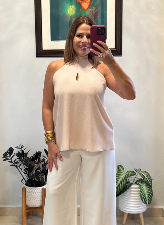 Champagne halter Top