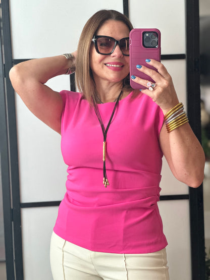 Round Neck Sleeveless Top
