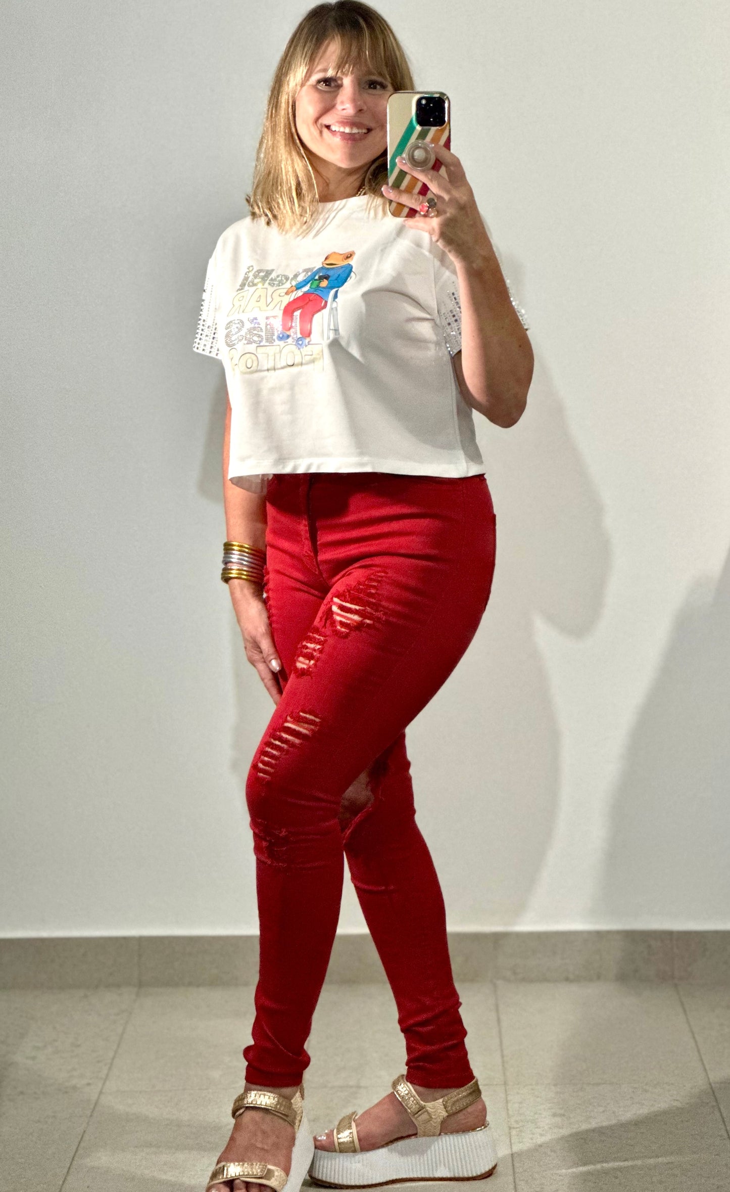 Tencel Vibrant Red Jeans