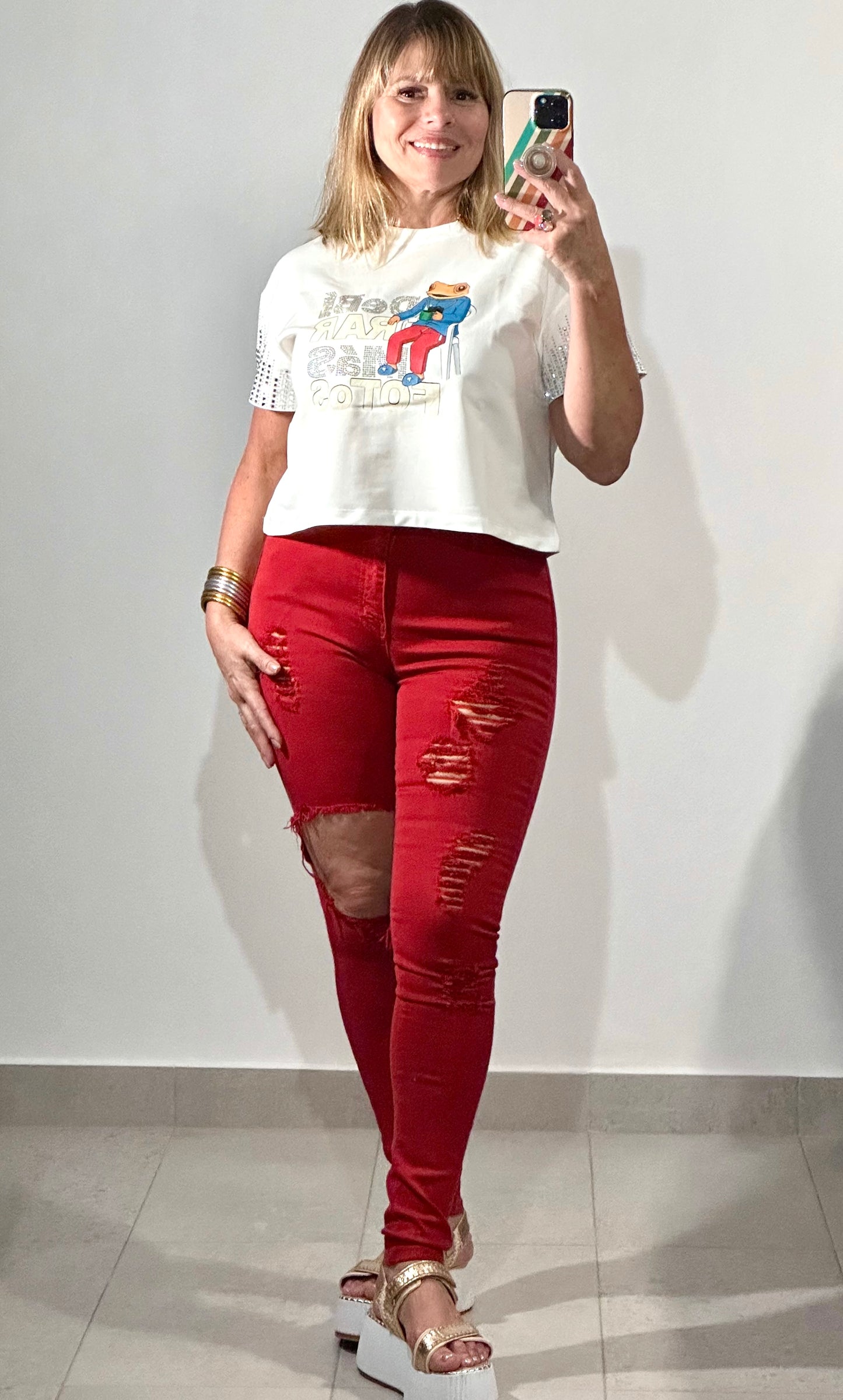 Tencel Vibrant Red Jeans