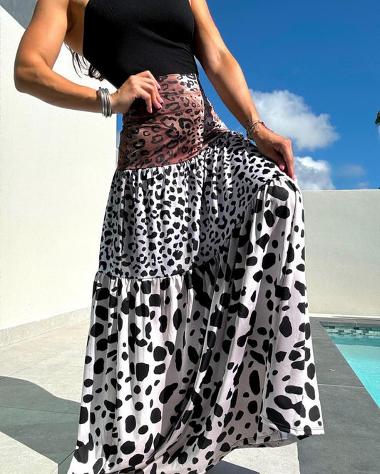 Mix Animal Print Maxi Skirt